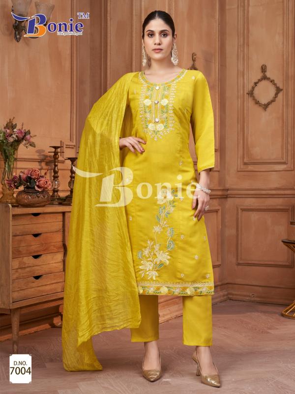 Bonie Chavi Vol 7 Embroidered Silk Kurti Bottom With Dupatta Collection